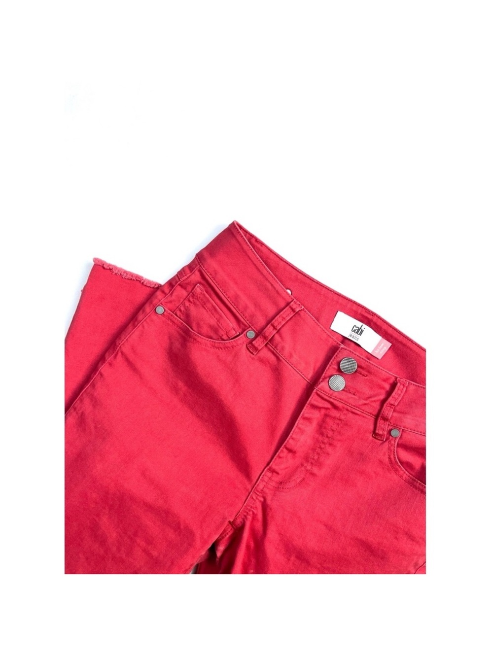 CAbi Cherry Red High-Rise Skinny Jeans